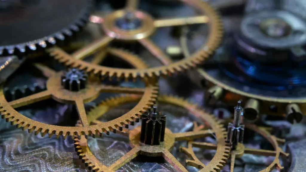 Brass clockwork gears, illustrating Shopify Flow automations