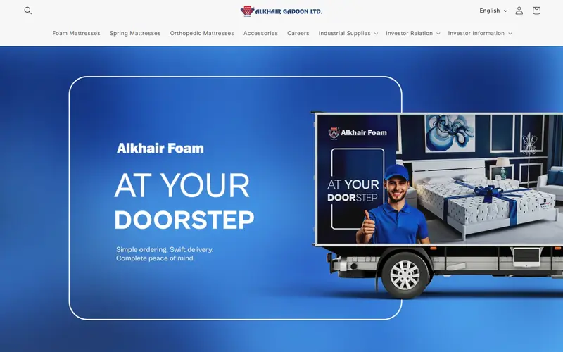 Home page of the Alkhair Foam website
