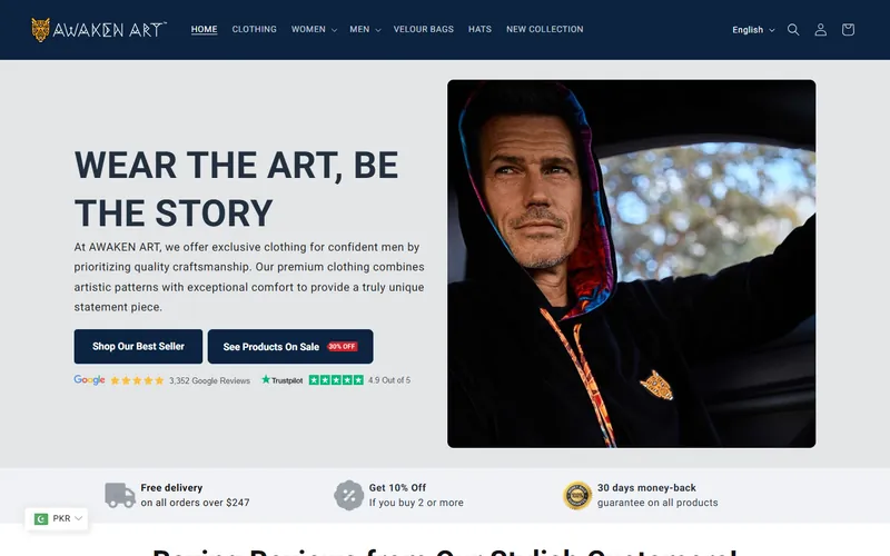 Home page of the Awaken Art website