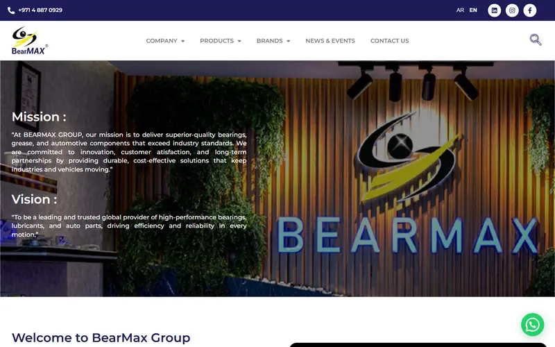 Home page of the BearMax Group website