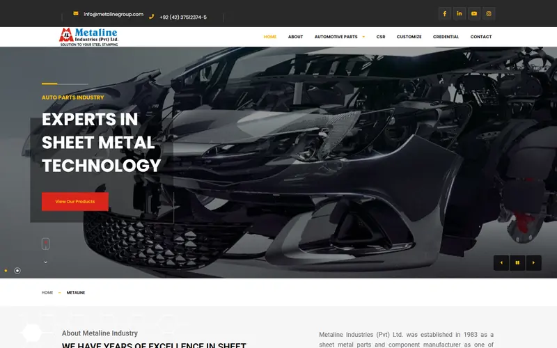 Home page of the Metaline Group website