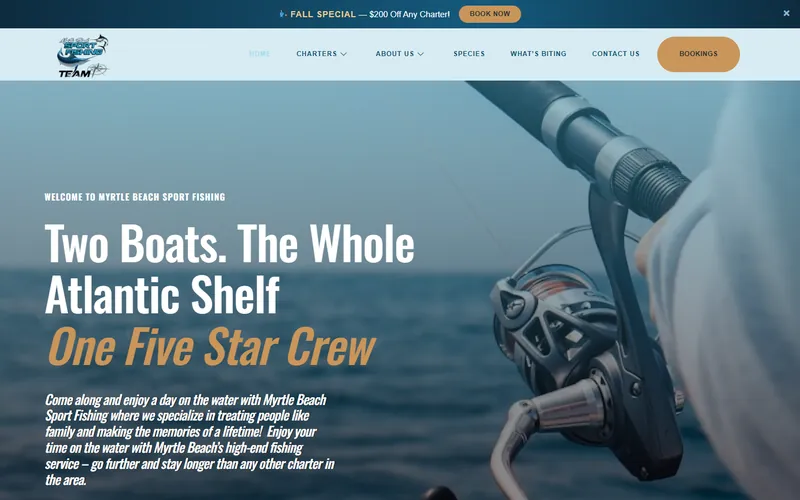 Home page of the Myrtle Beach Sport Fishing website